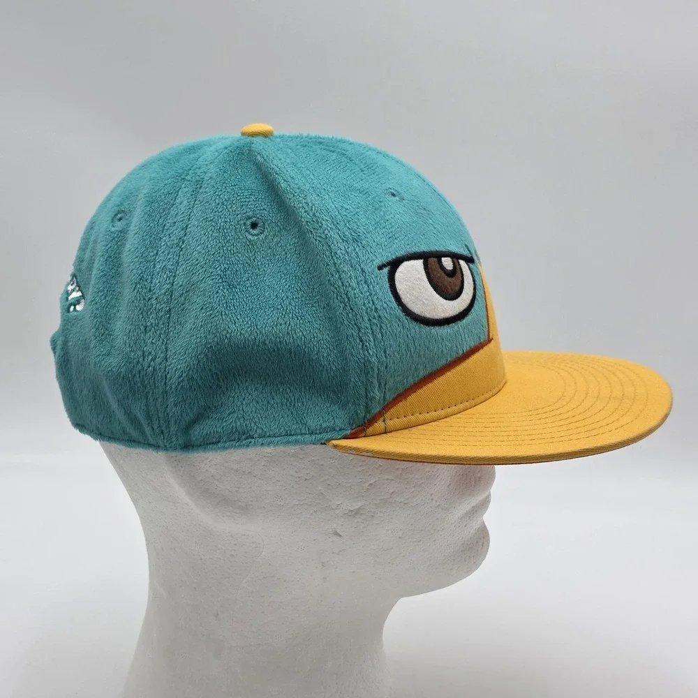 Disney Phineas Ferb Baseball Hat Perry the Platypus Agent P Snap Back‎ Fuzzy Cap - Picture 3 of 8